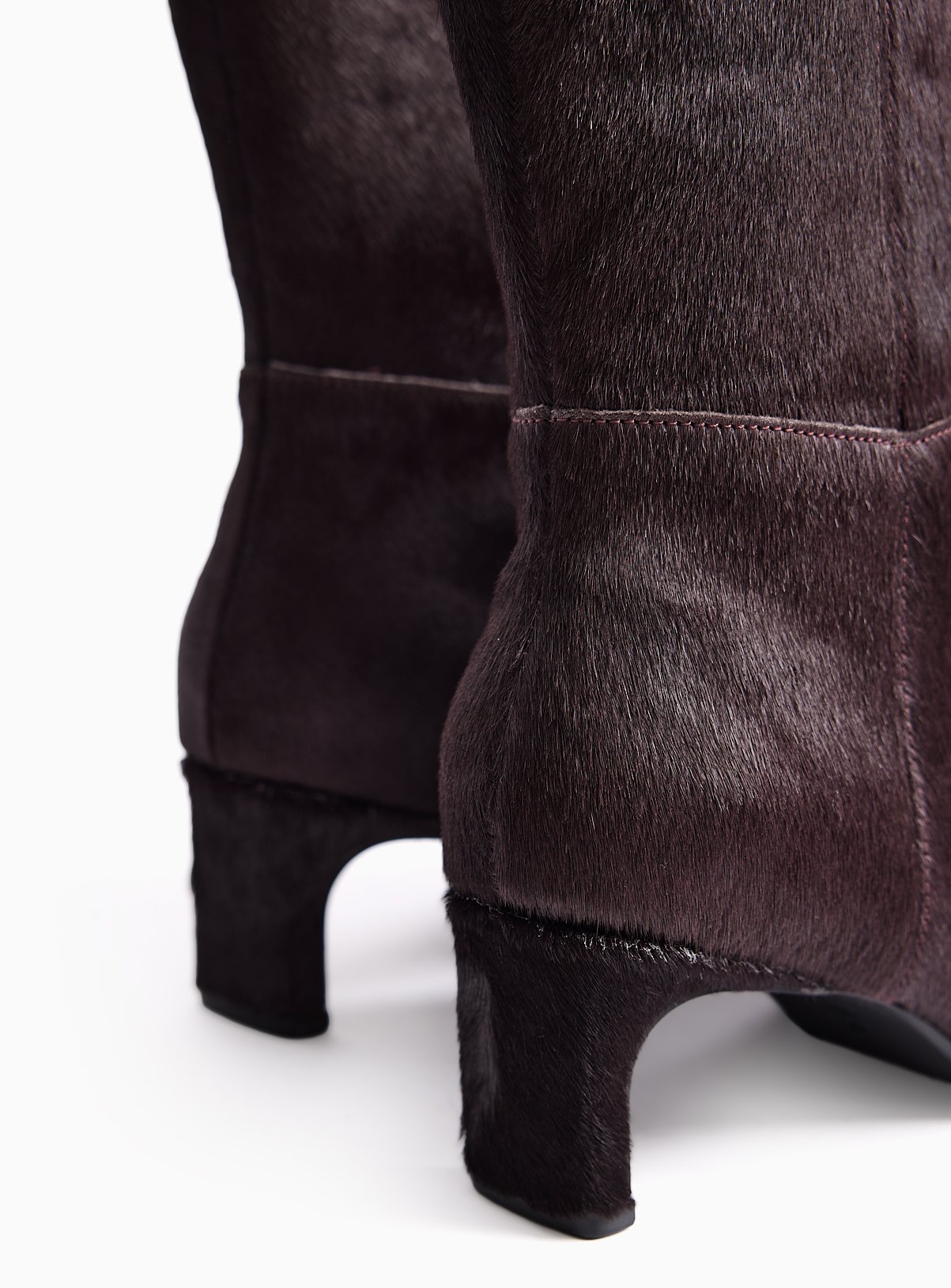 Dark Red Pony Ankle Boots 6 - Image 4 thumbnail